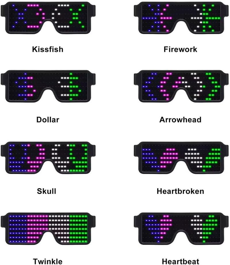 RIO LED Glasses: Light Up Sunglasses with Long-Life Battery, Neon, 11 Patterns - Image 4